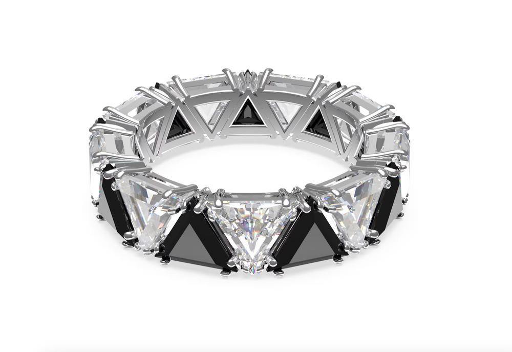 Swarovski Ortyx Cocktail Ring - New in Box -Size 6- Triangle Cut Rhodium Plated